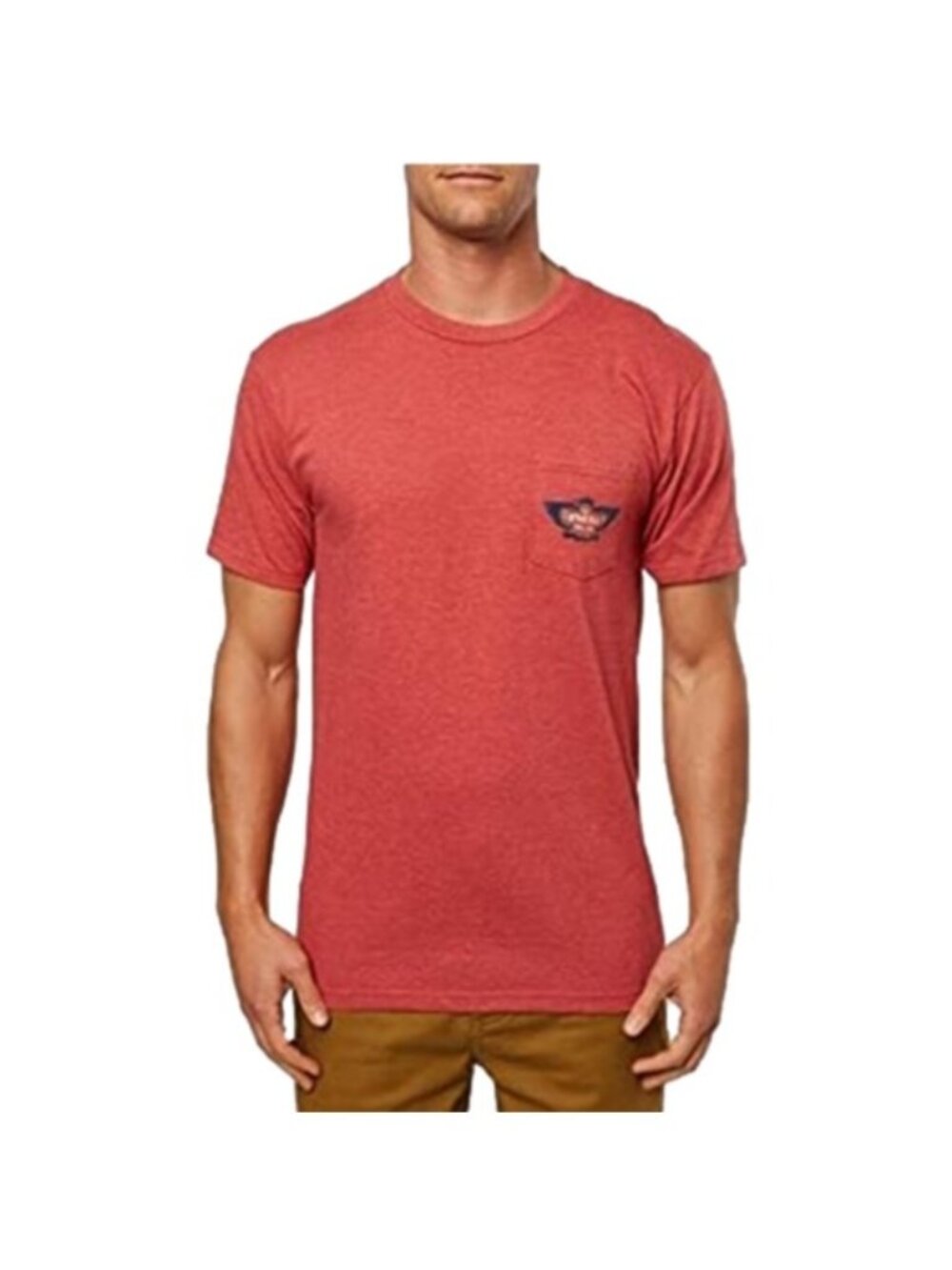 O'Neill Men's HAWK POCKET T-Shirt, Red Heather, Size Medium